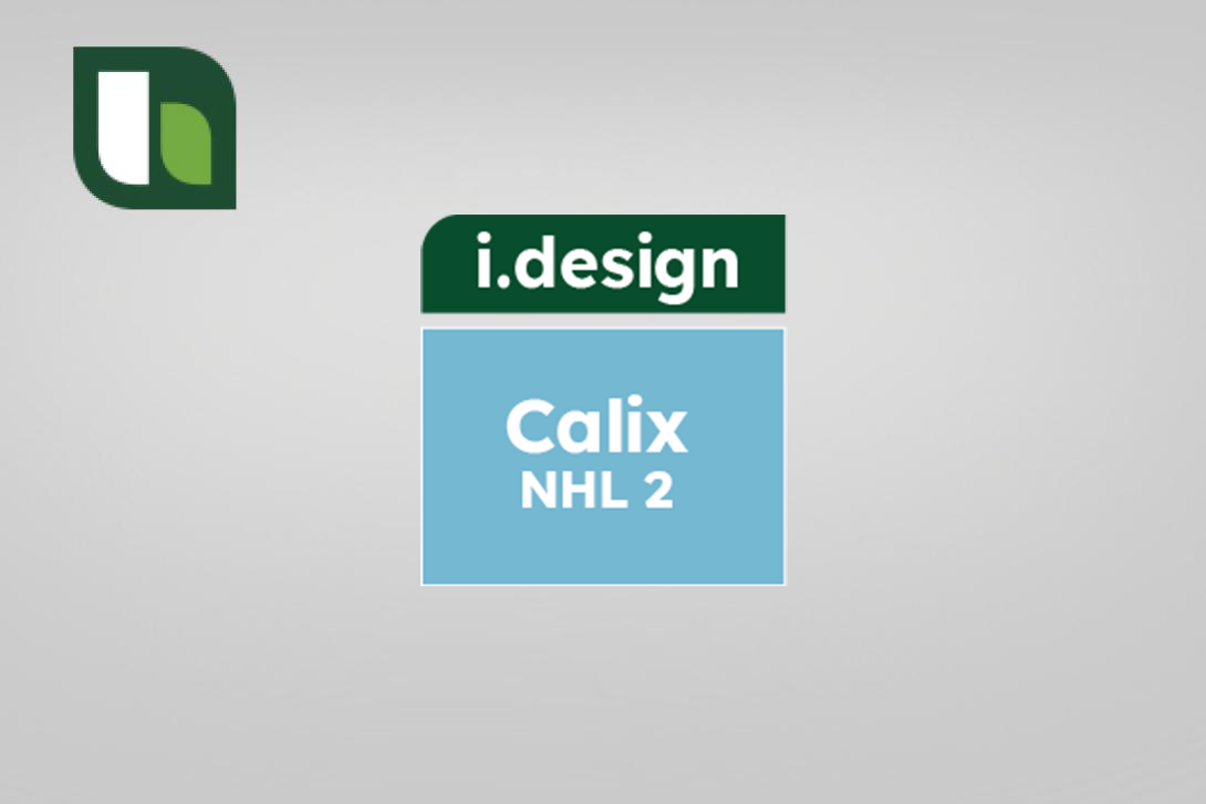 Logotipo de Heidelberg Materials con el texto i.design Calix NHL 2 en un fondo gris claro.
