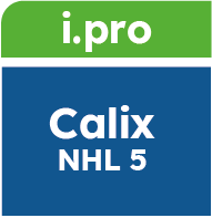Logotipo del producto Calix NHL 5 de Heidelberg Materials con fondo verde y azul.