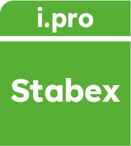 Logo verde de i.pro Stabex, una marca relacionada con materiales de construcción.