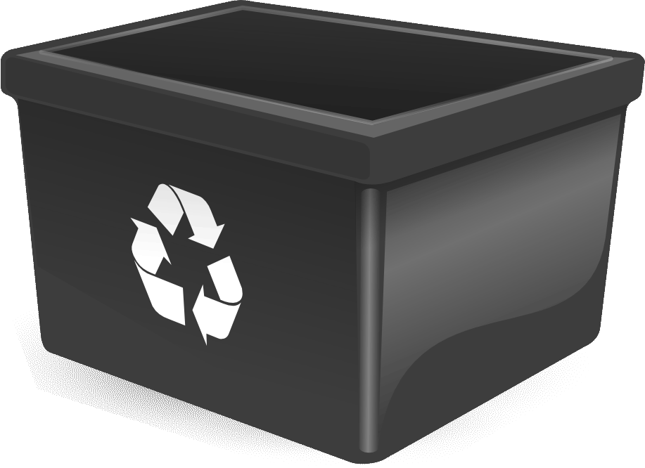 contenedor de reciclaje negro