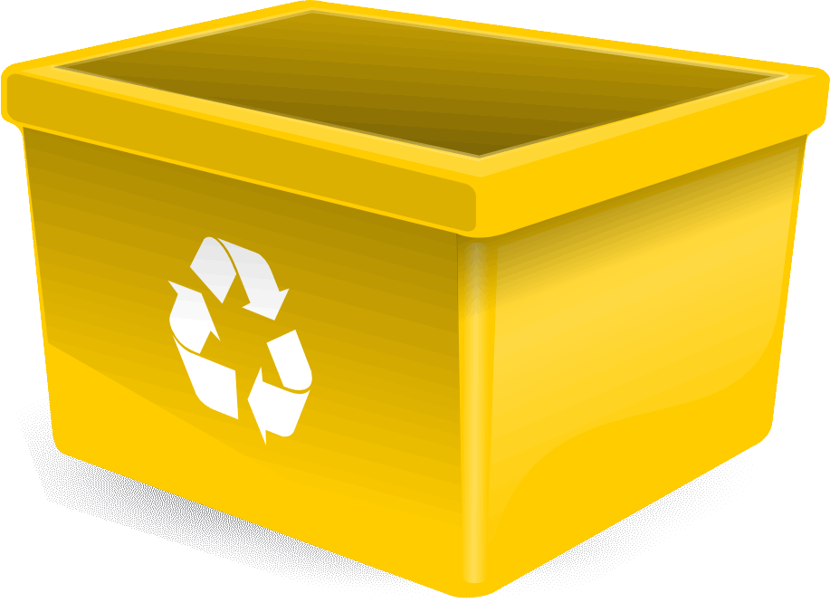 contenedor de reciclaje amarillo