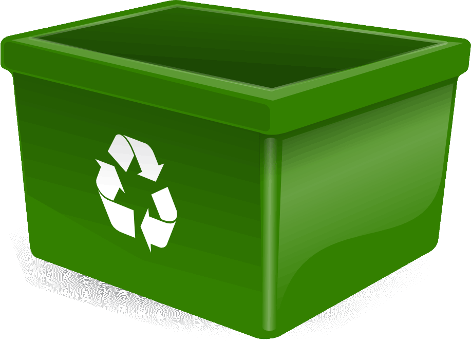contenedor de reciclaje verde