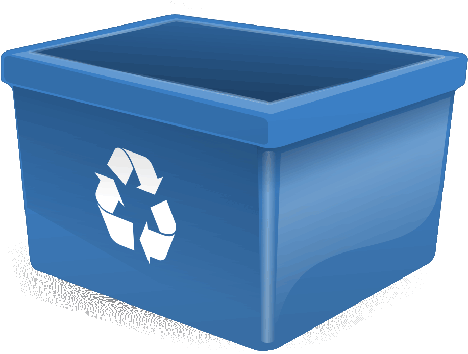 contenedor de reciclaje azul